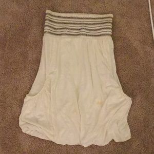 Strapless white dress